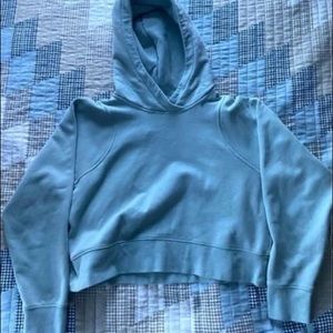 Lululemon Loungeful Cropped Hoodie Turquoise